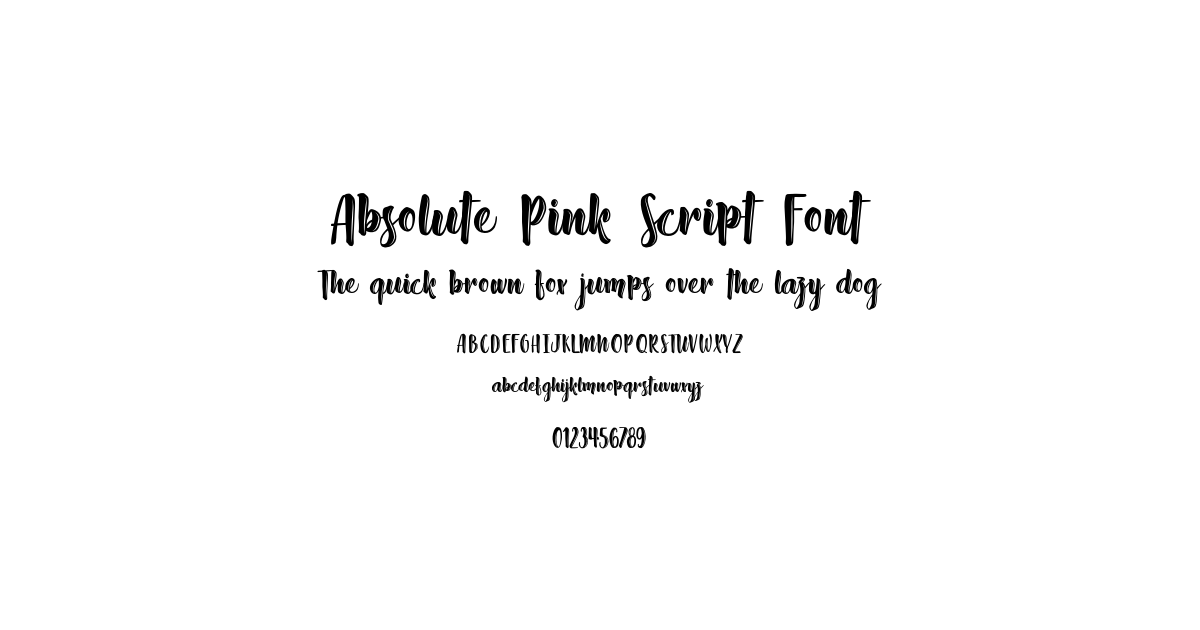 Absolute Pink Script Font font preview
