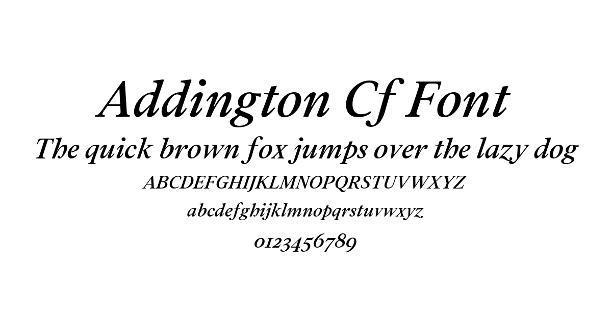 Addington Cf Font font preview