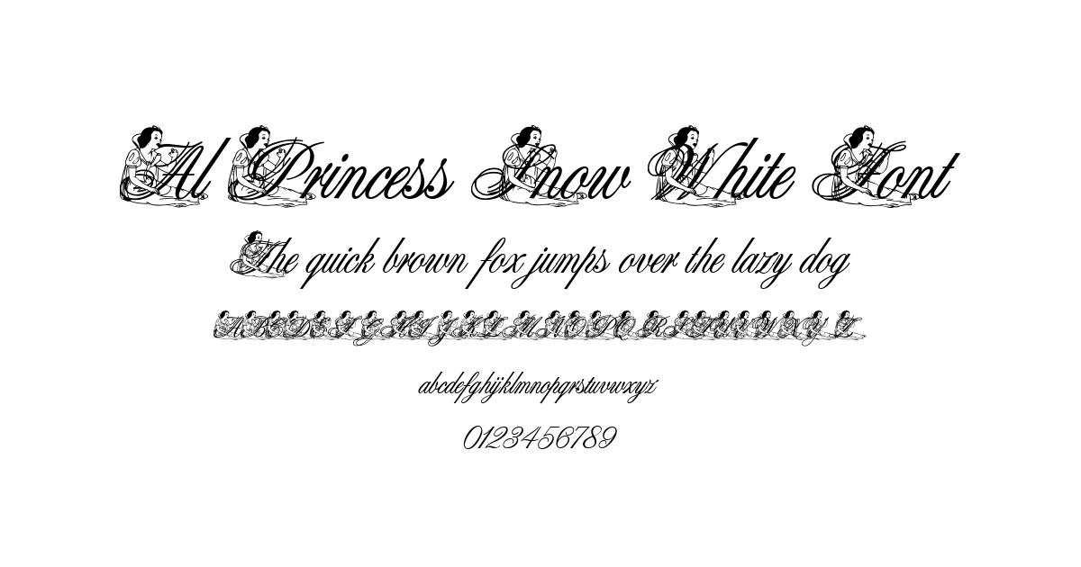 Al Princess Snow White Font font preview