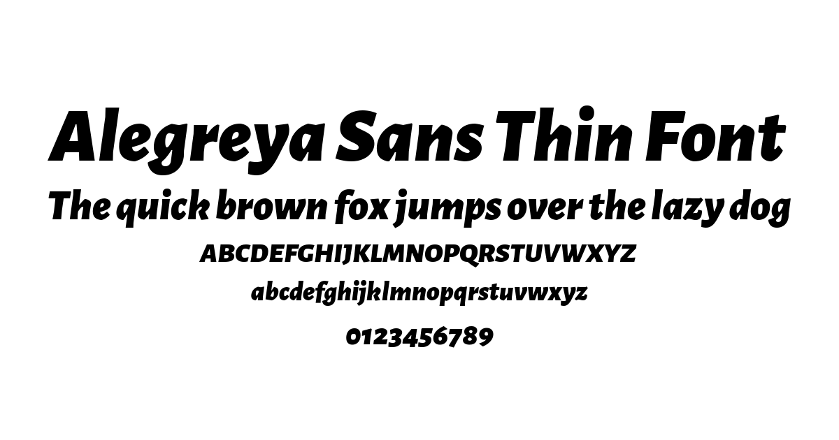 Alegreya Sans Thin Font font preview