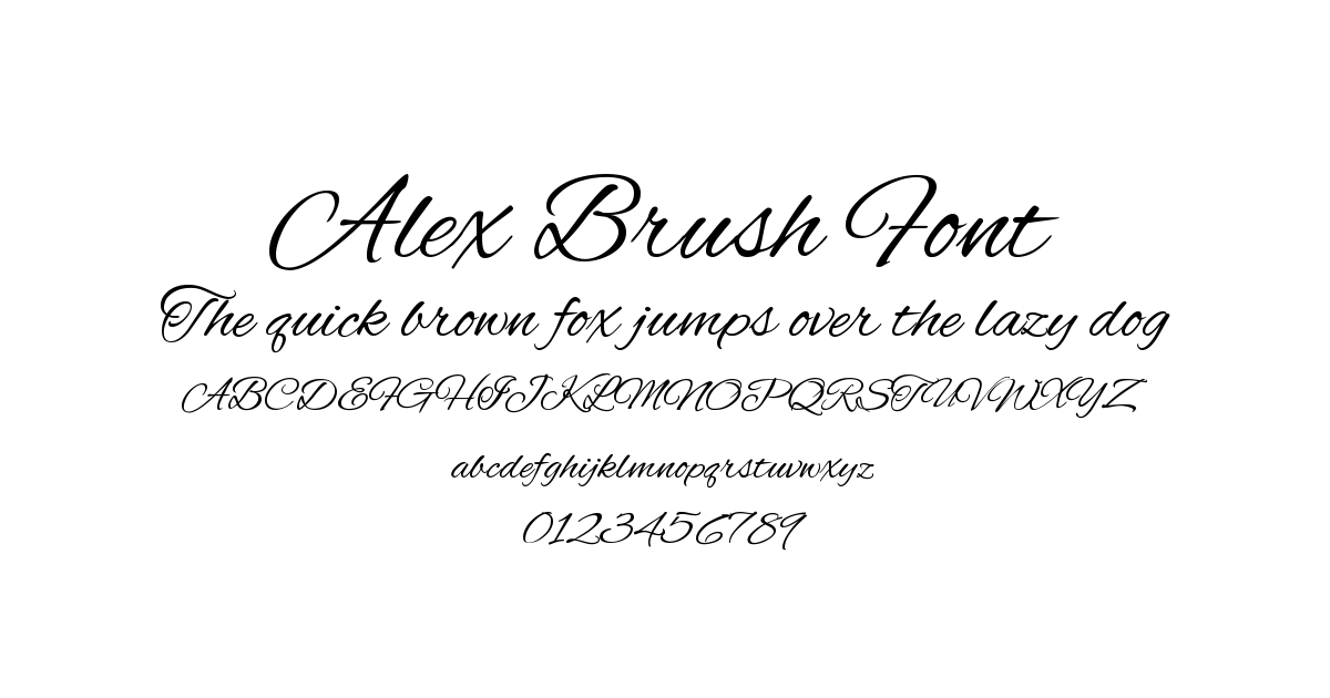Alex Brush Font preview