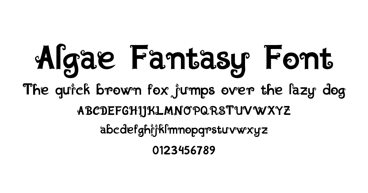 Algae Fantasy Font preview