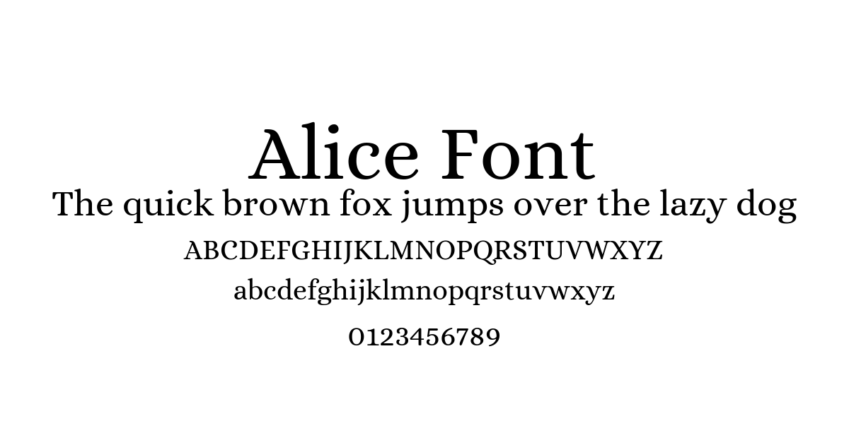 Alice Font font preview