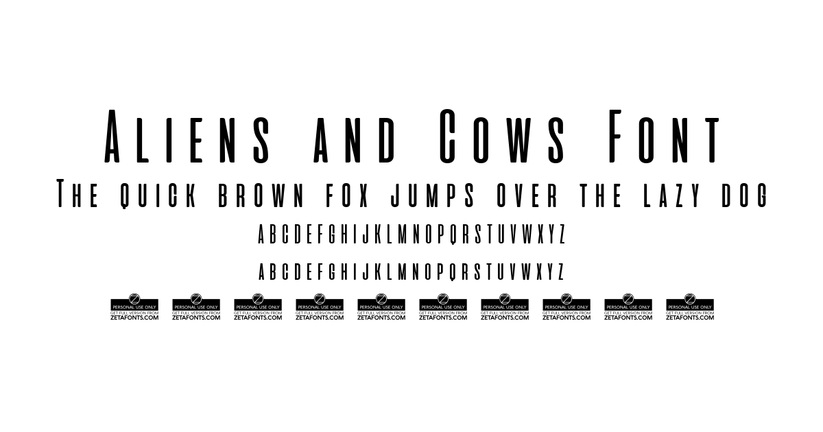 Aliens and Cows Font font preview