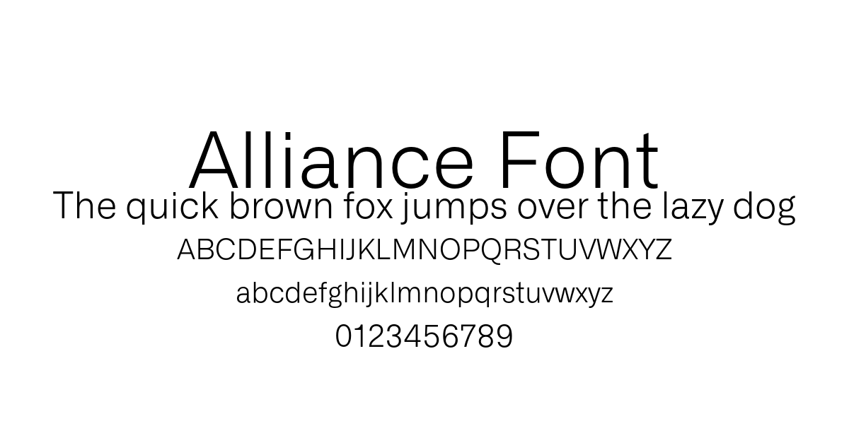 Alliance Font font preview