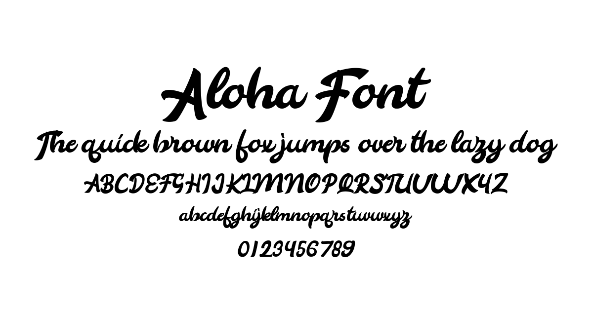 Aloha Font font preview