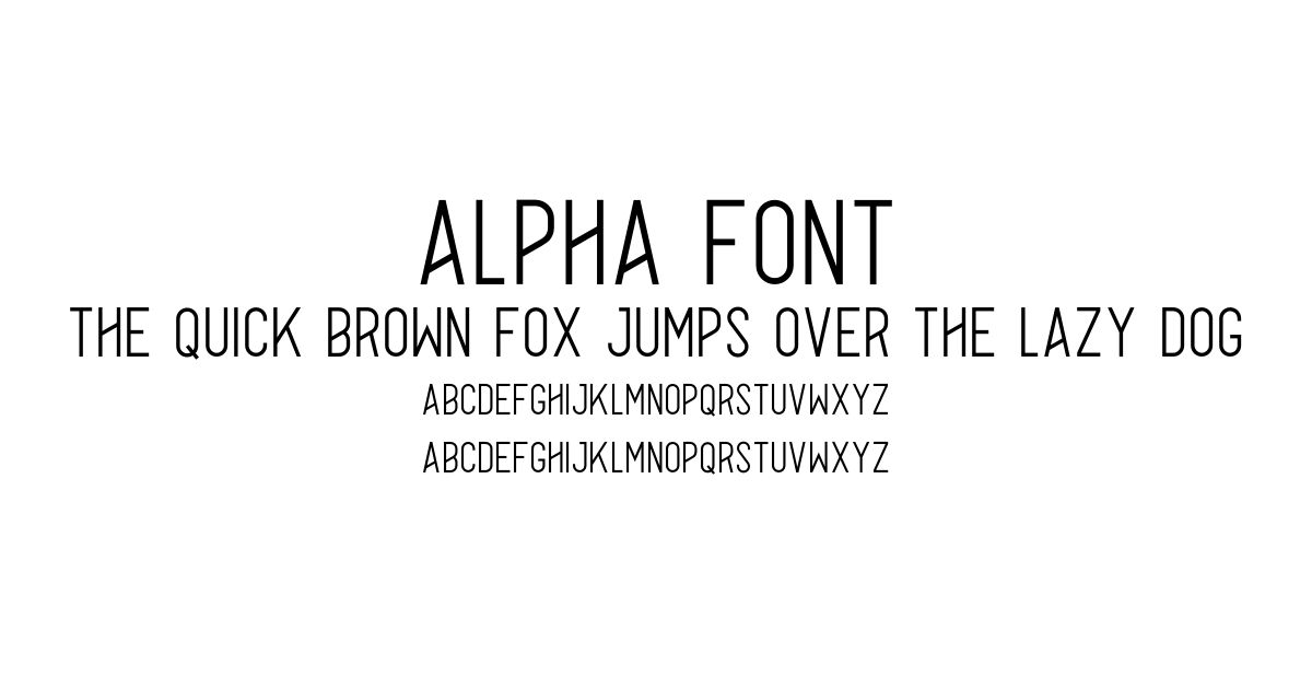 Alpha Font preview