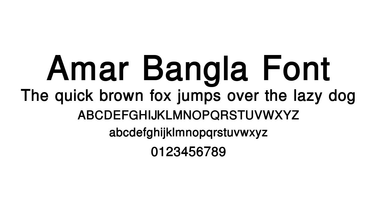 Amar Bangla Font preview