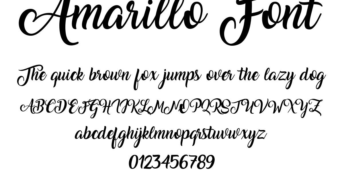 Amarillo Font font preview