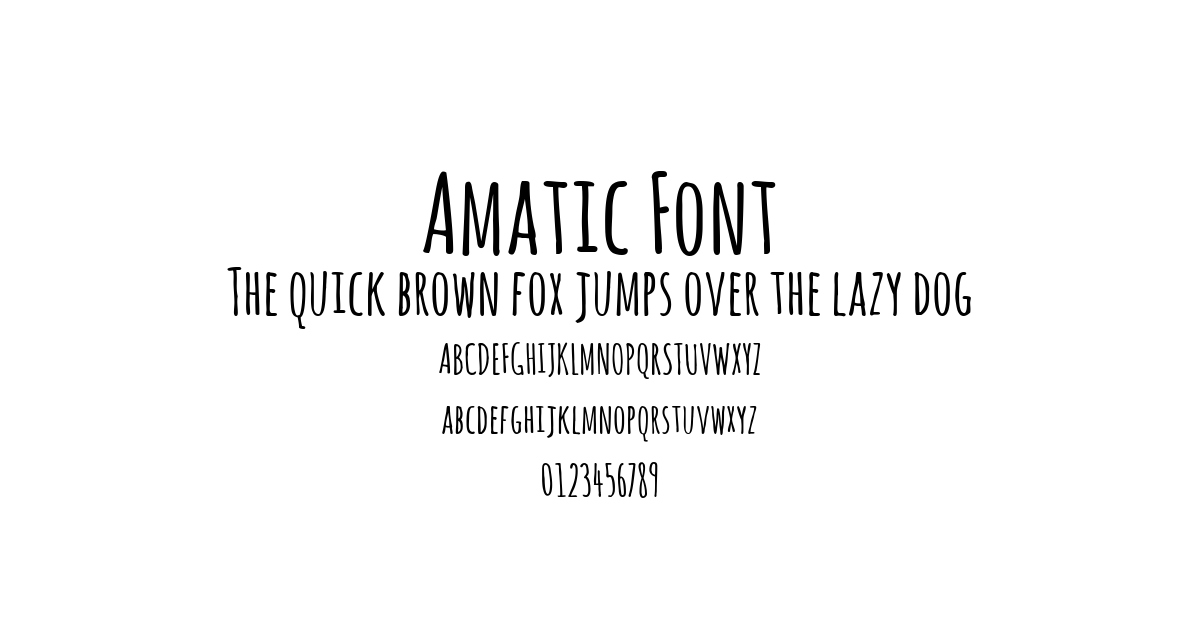 Amatic Font font preview