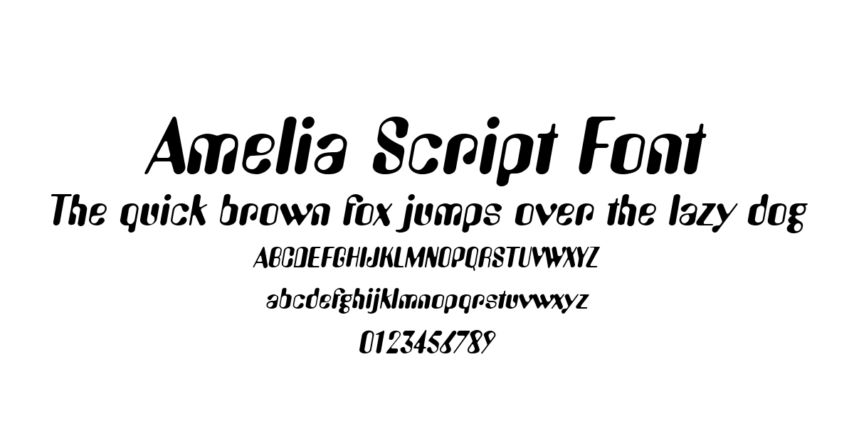 Amelia Script Font font preview