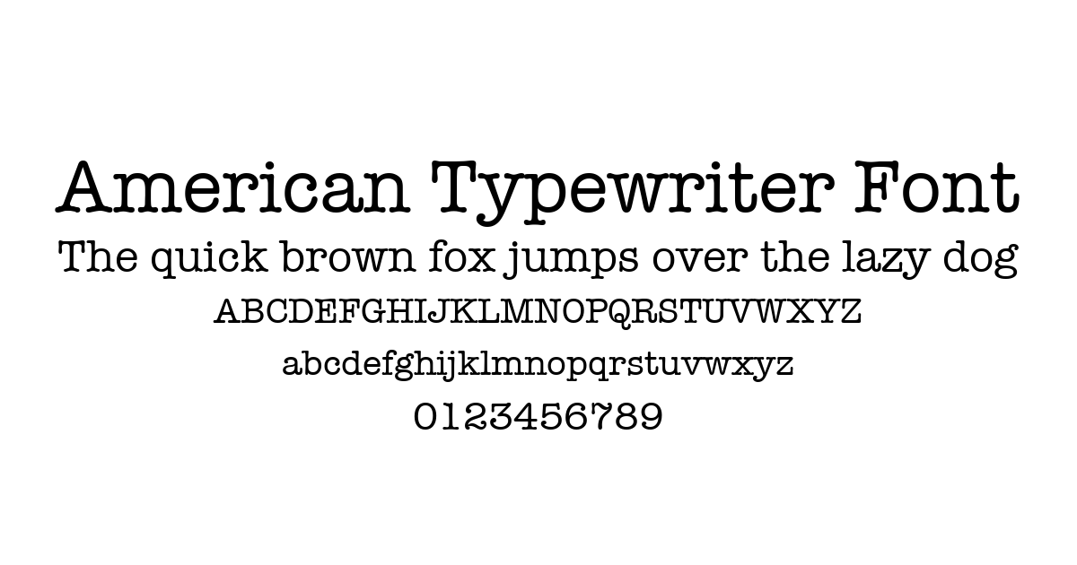 American Typewriter Font preview