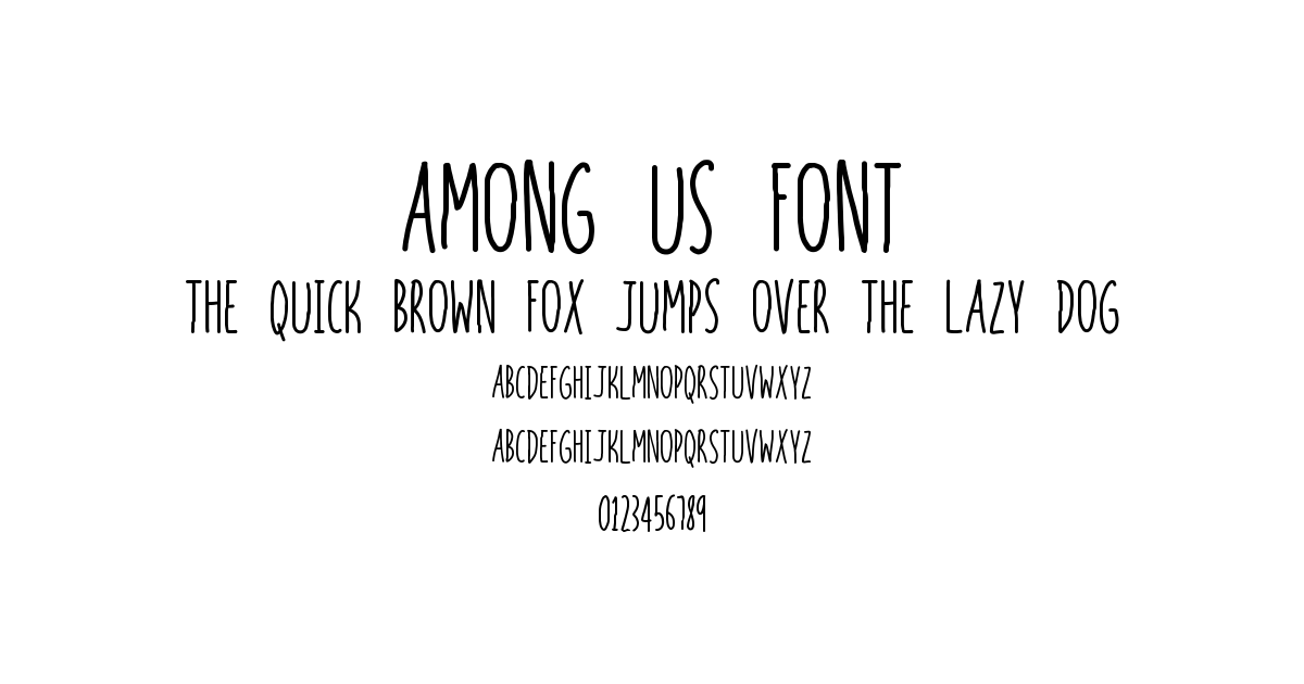 Among Us Font font preview