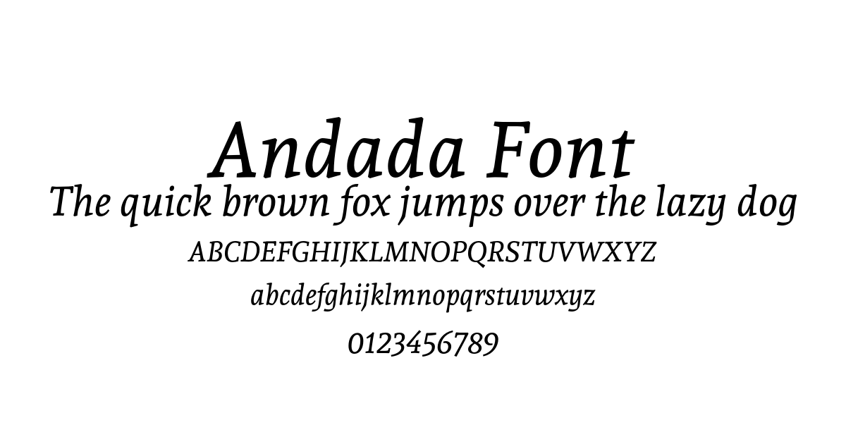 Andada Font preview