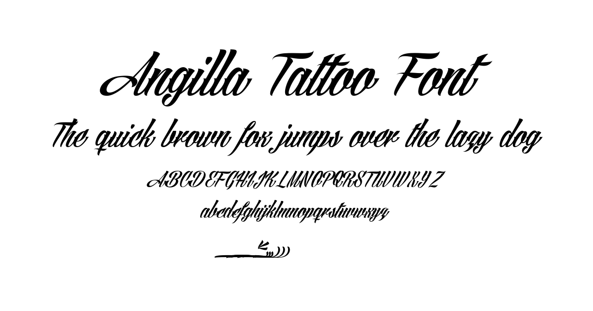 Angilla Tattoo Font preview