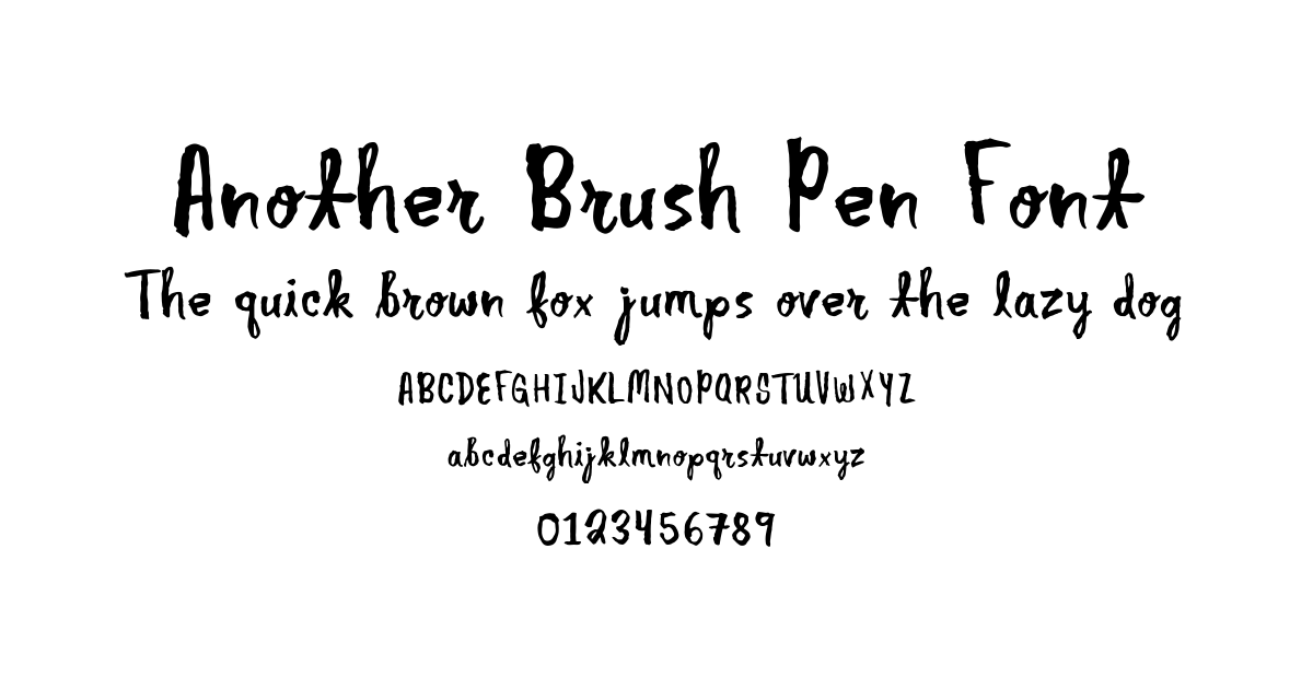 Another Brush Pen Font preview