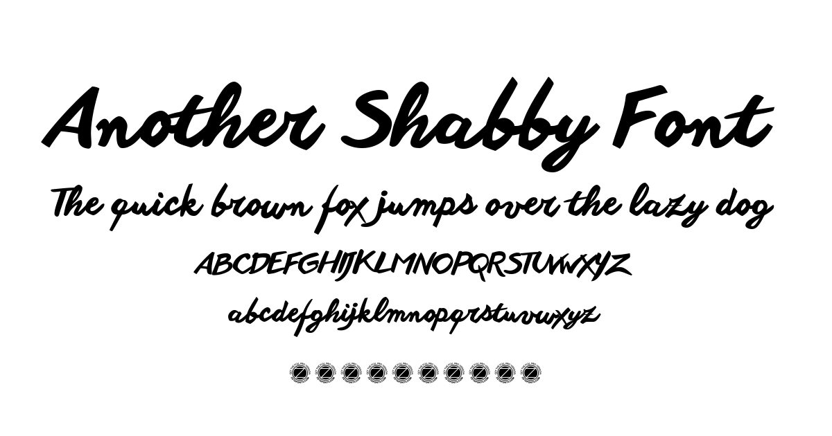 Another Shabby Font font preview