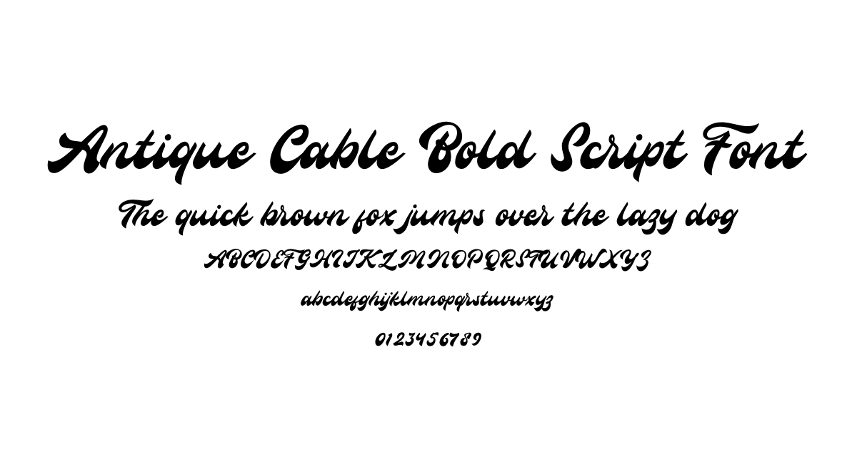 Antique Cable Bold Script Font font preview