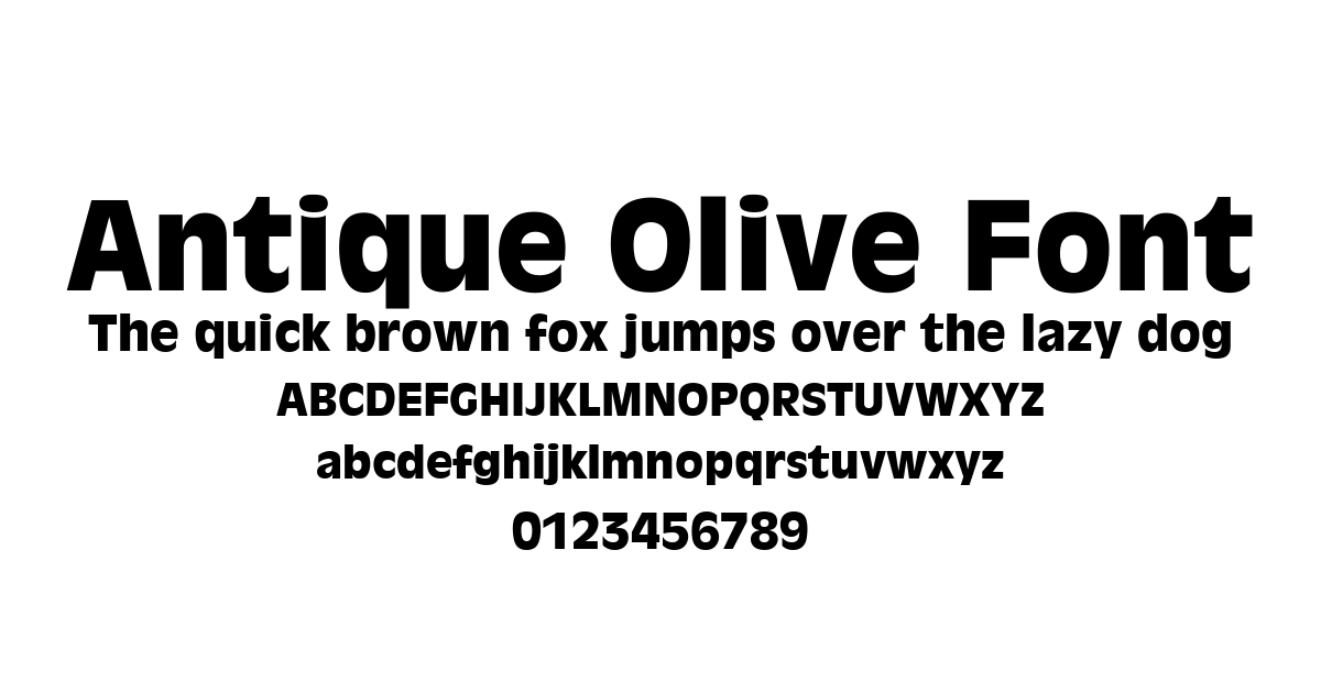 Antique Olive Font font preview