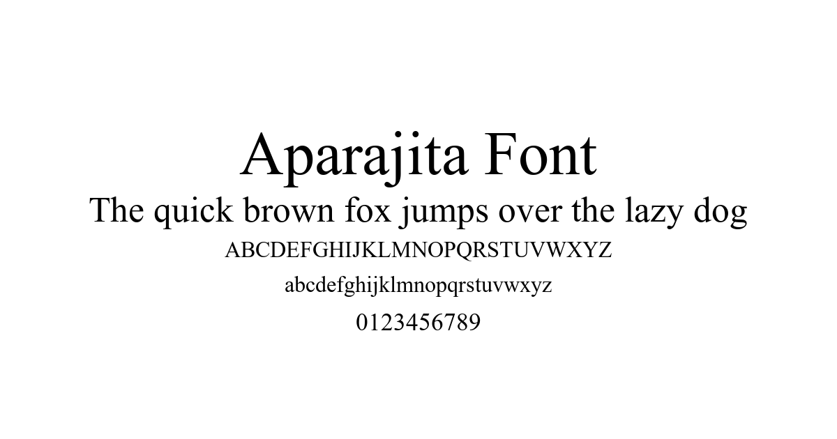 Aparajita Font preview