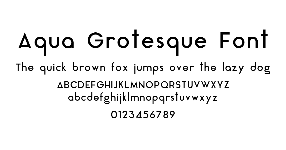 Aqua Grotesque Font preview