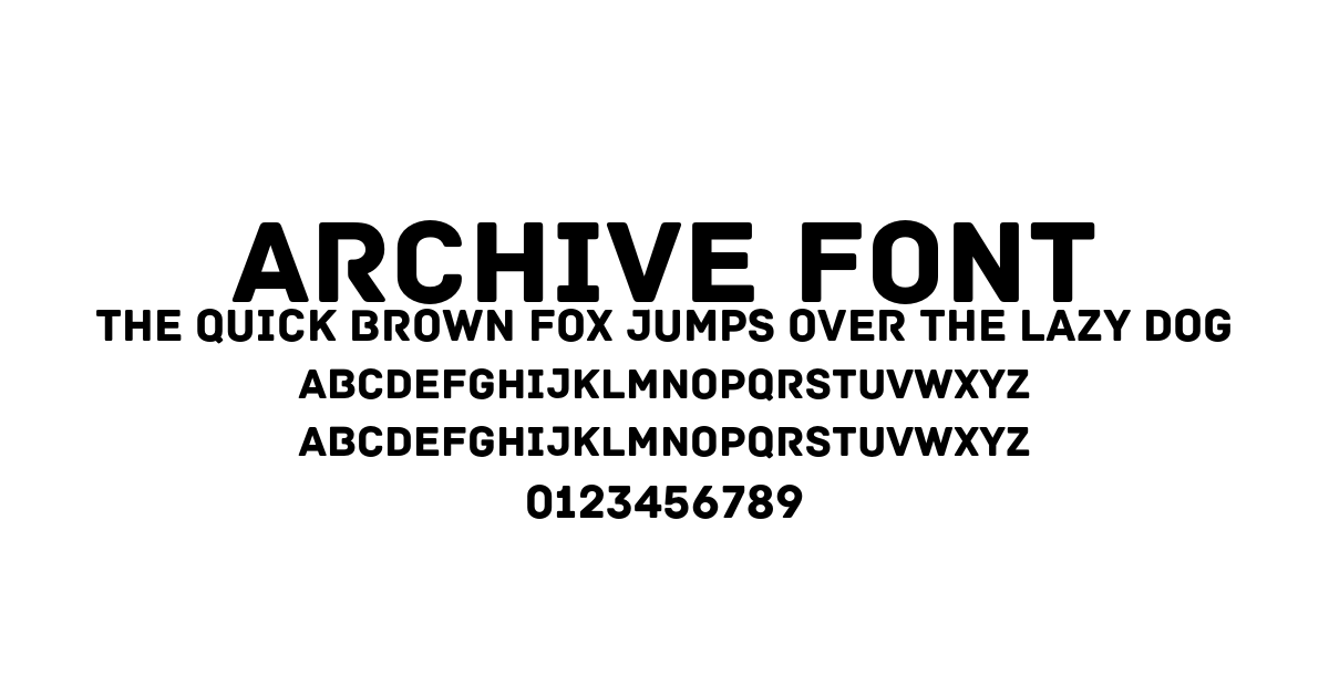 Archive Font font preview