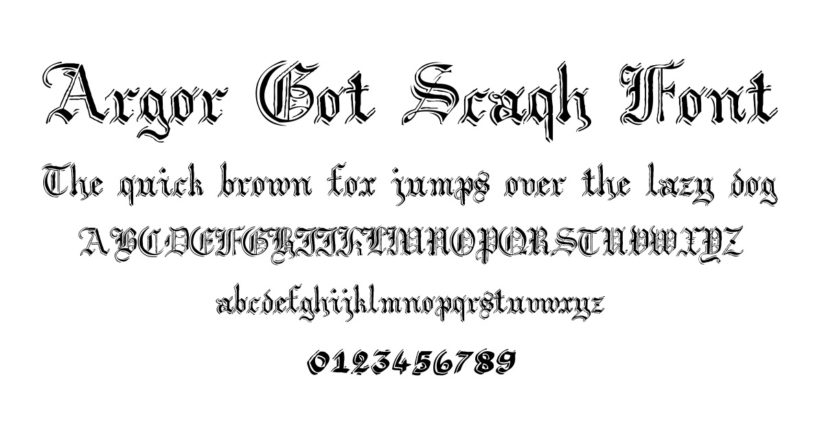 Argor Got Scaqh Font preview