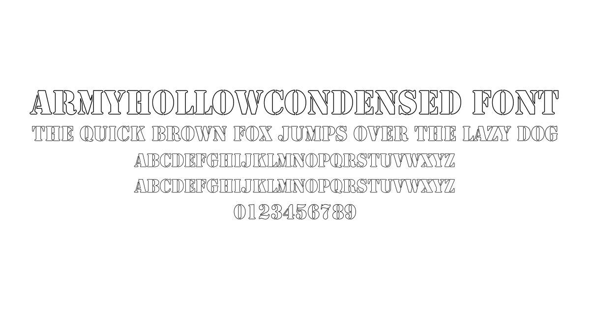ArmyHollowCondensed Font font preview
