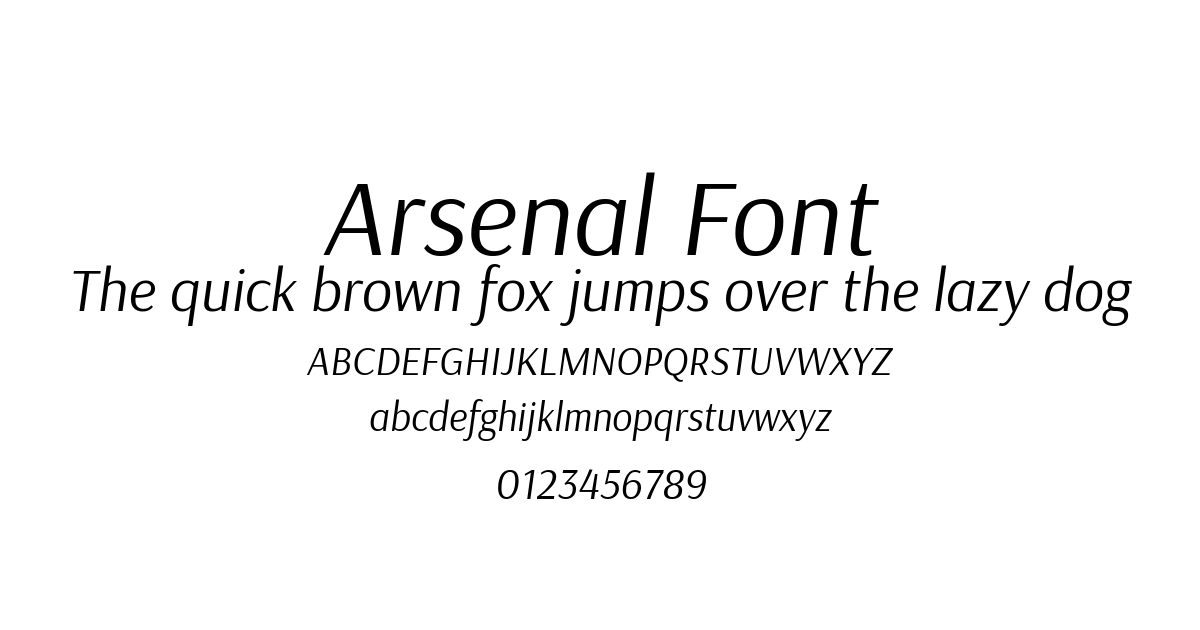 Arsenal Font preview