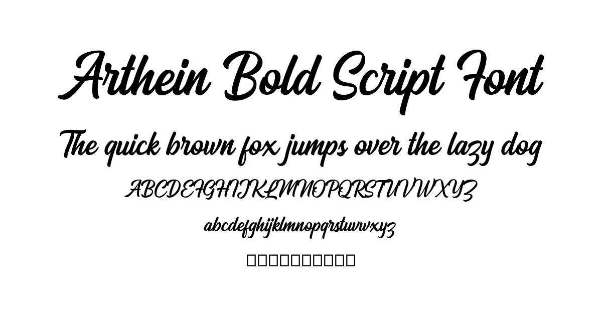 Arthein Bold Script Font font preview