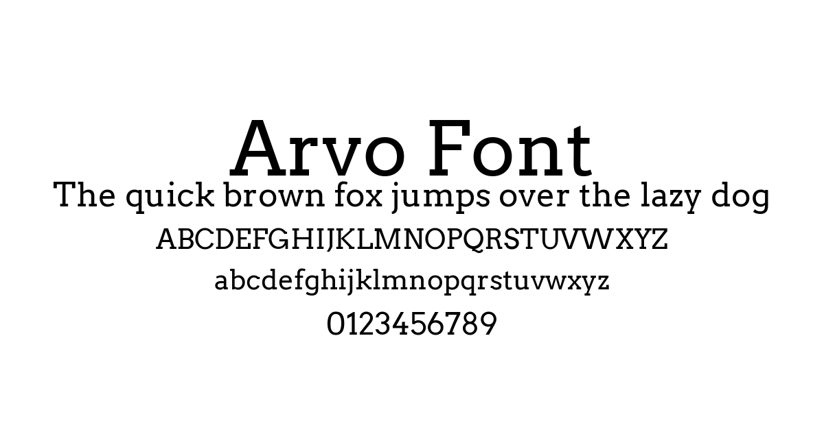 Arvo Font font preview