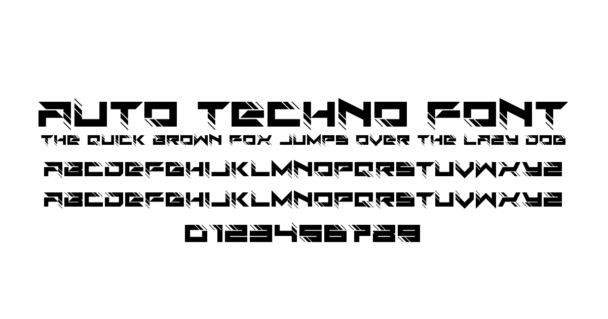 Auto Techno Font font preview