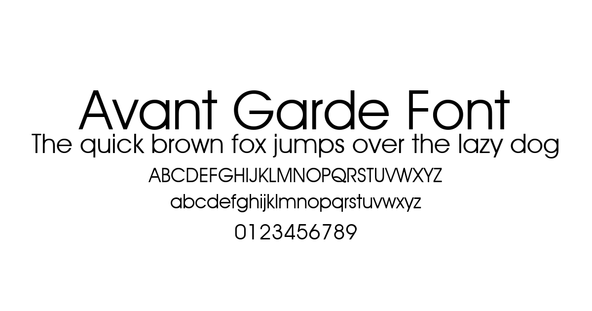 Avant Garde Font font preview