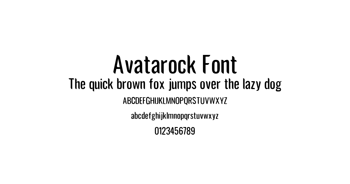 Avatarock Font preview