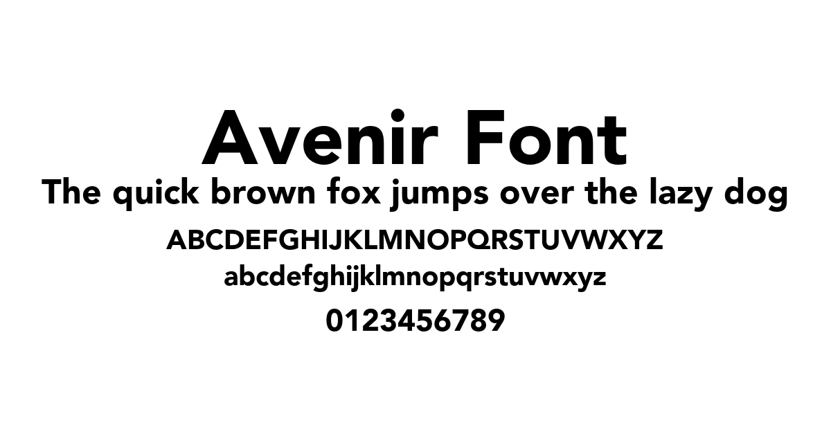 Avenir Font font preview