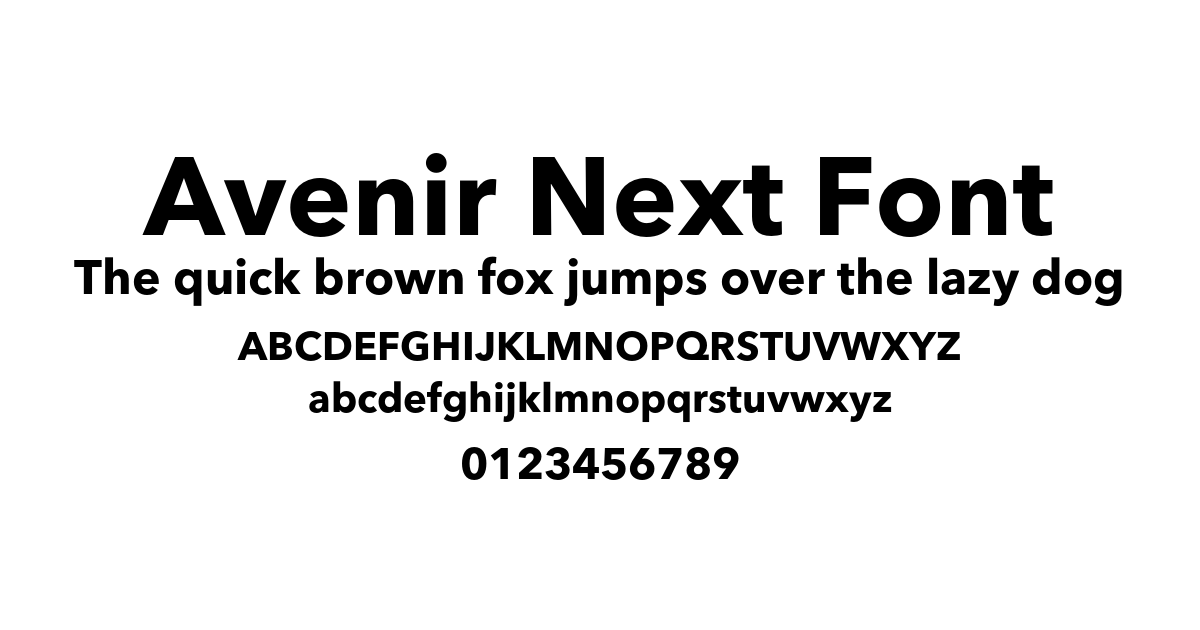 Avenir Next Font font preview
