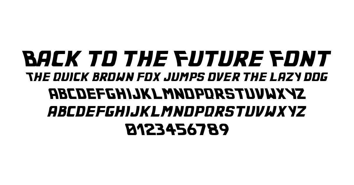 Back to the Future Font preview