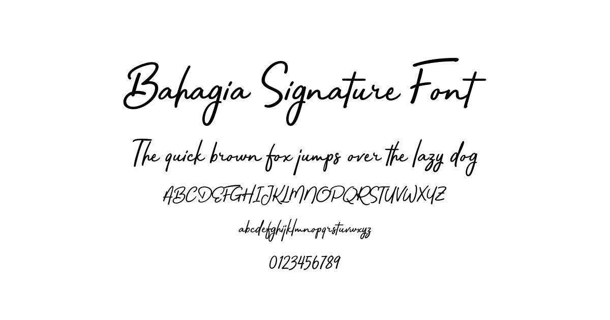 Bahagia Signature Font preview
