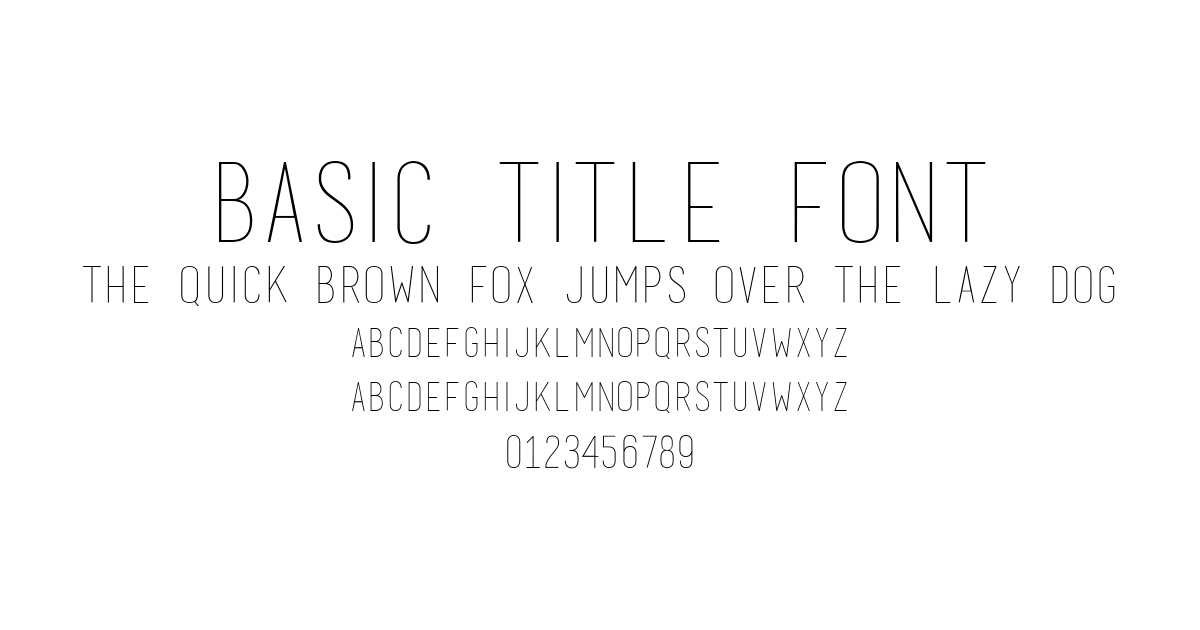 Basic Title Font font preview