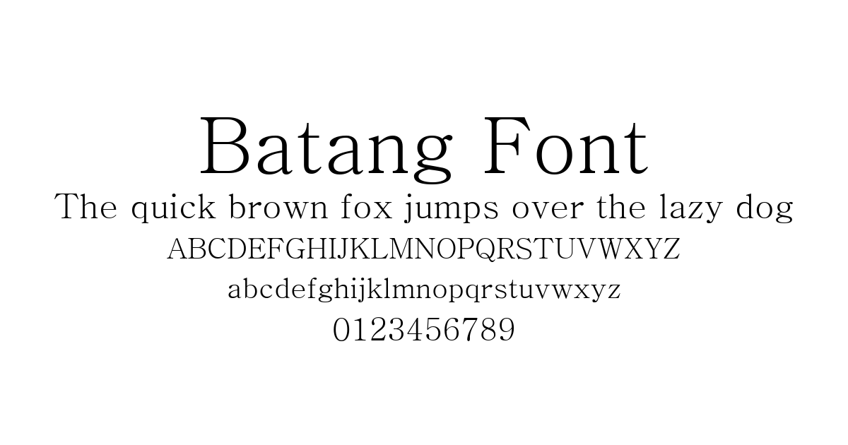 Batang Font preview