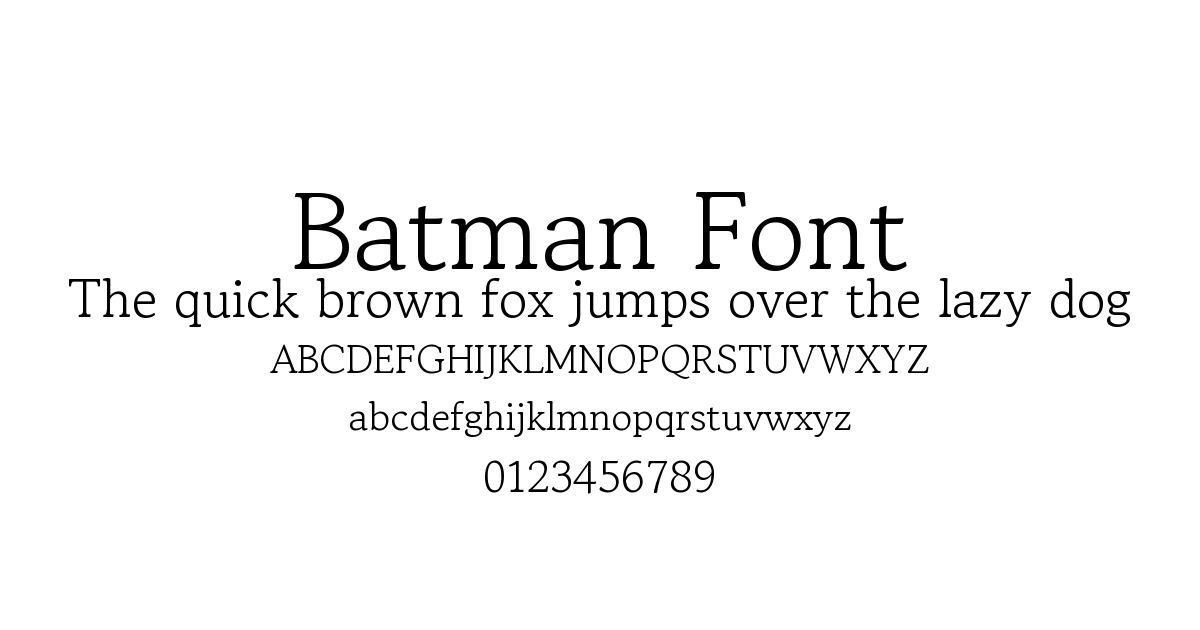 Batman Font font preview