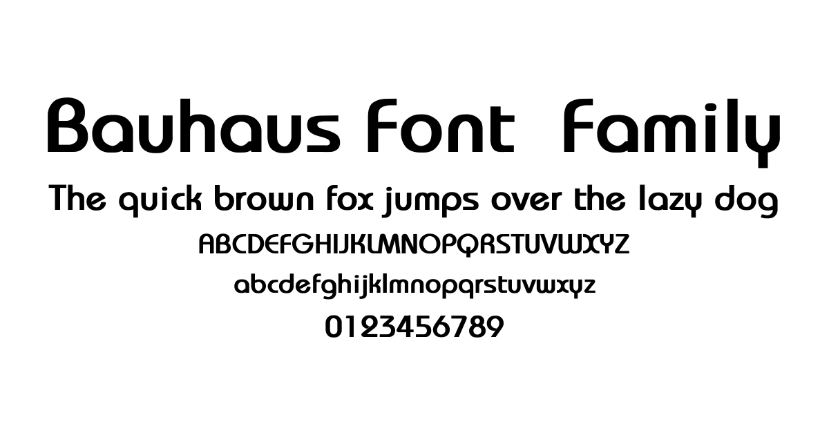 Bauhaus Font  Family font preview