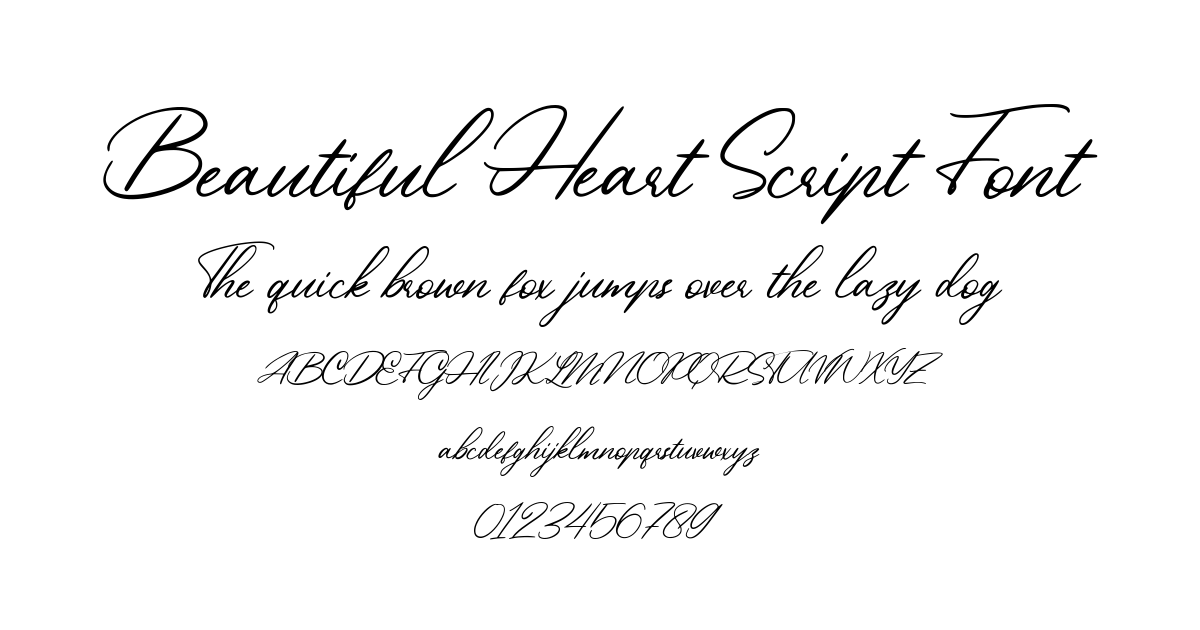 Beautiful Heart Script Font font preview