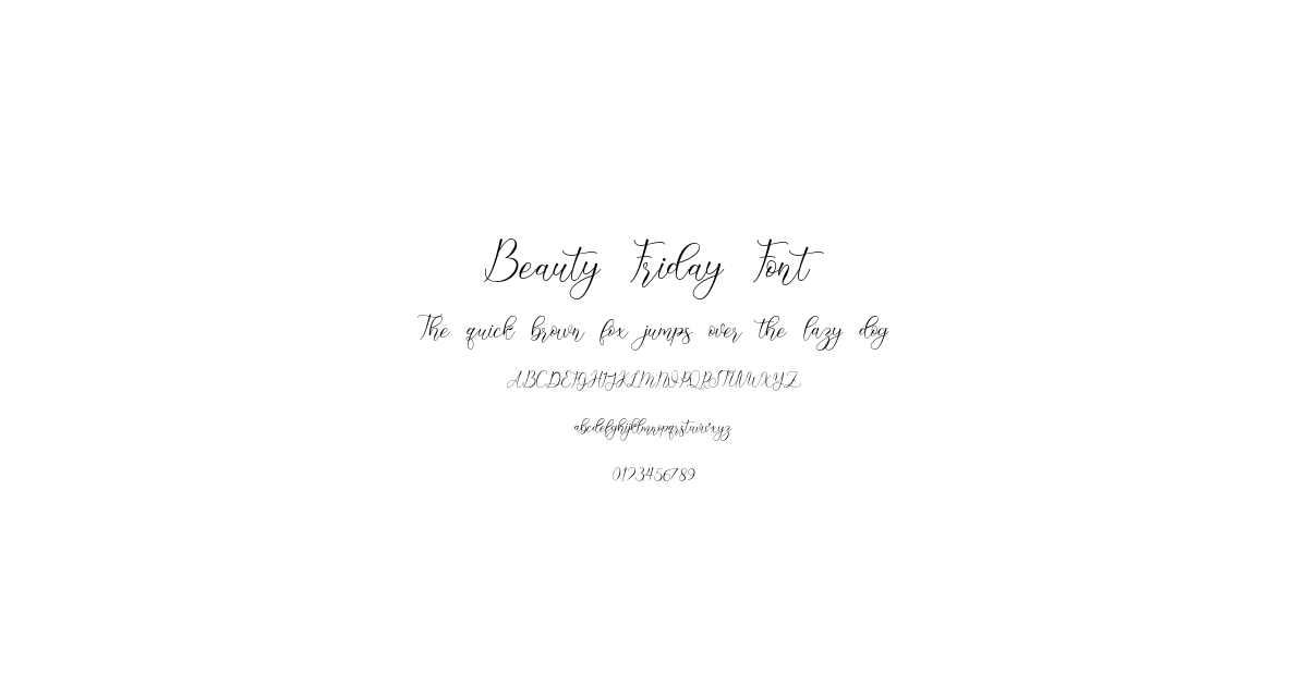 Beauty Friday Font font preview