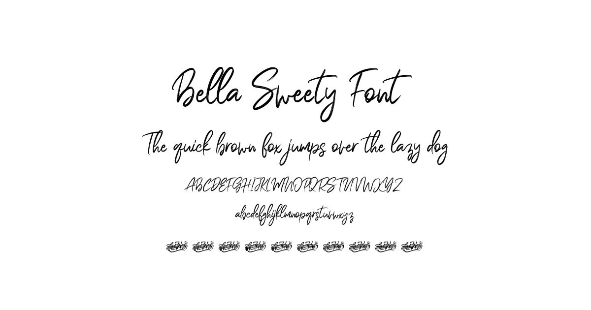 Bella Sweety Font font preview