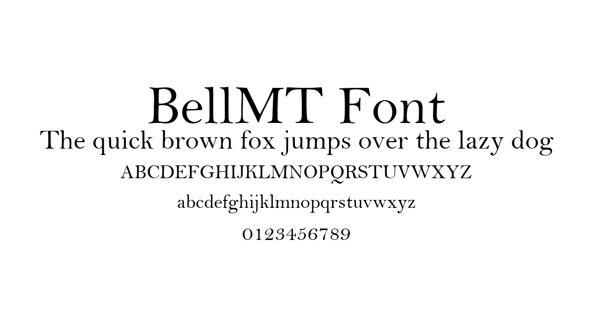 BellMT Font font preview