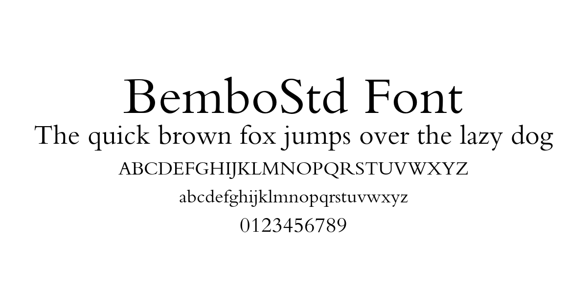 BemboStd Font font preview