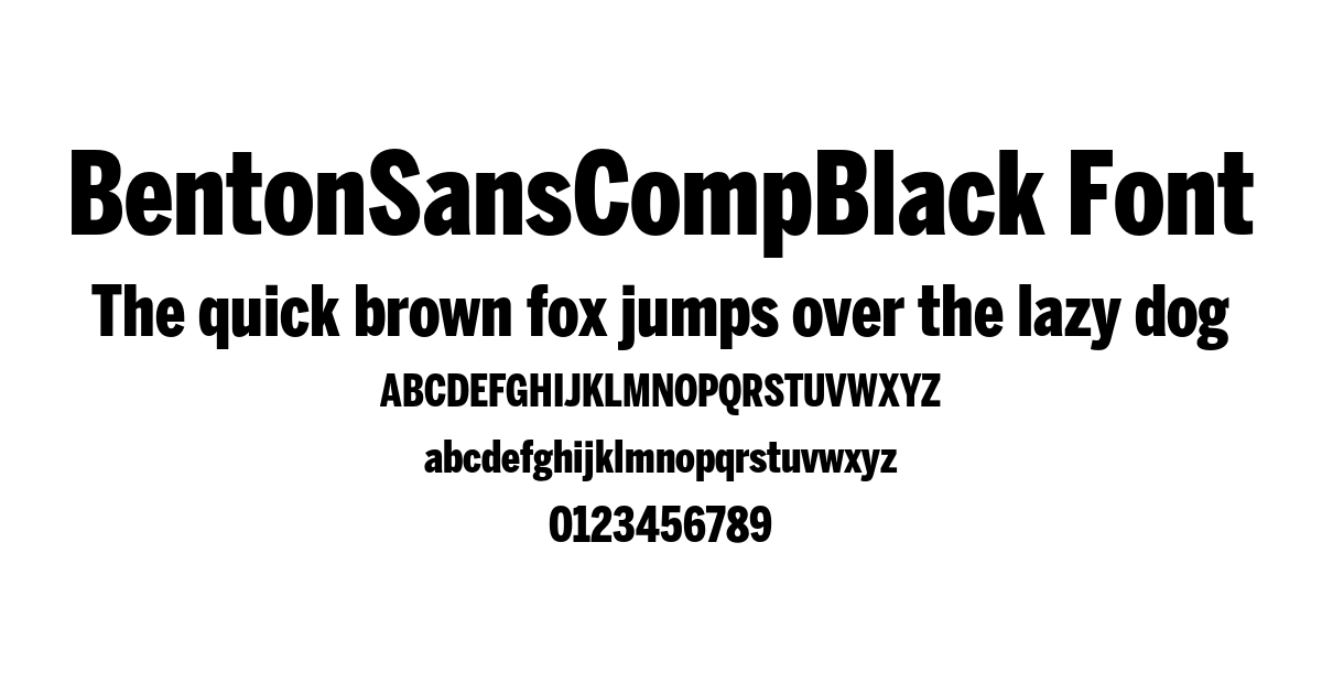 BentonSansCompBlack Font font preview