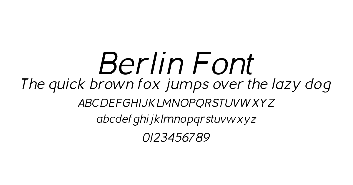 Berlin Font font preview
