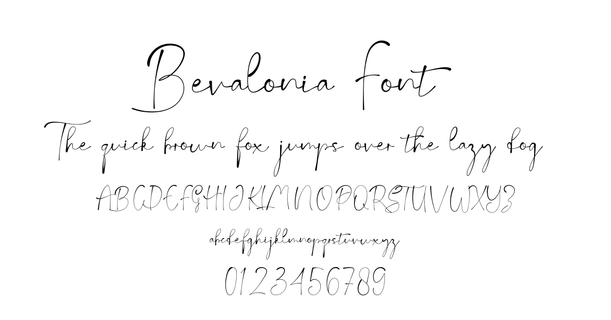 Bevalonia Font font preview